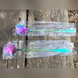 Iridescent Flower/ Heart Spoons
